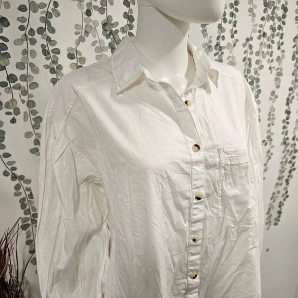 Free People Happy Hour Solid Poplin Top Sz S - Picture 6 of 13